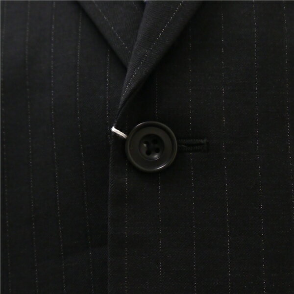 DANKAN Lanificio T.G. di Fabio 3つボタン シングルスーツ BB3 S ダークグレー 暗灰色 ストライプ ノータック 春秋 合物 5NJ061 【中古】【メンズビジネス】202510