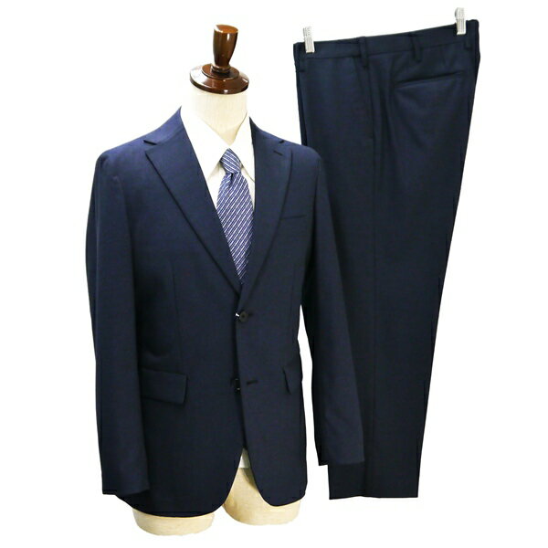 TOPVALU 2つボタン シングルスーツ BB4 M ダークネイビー ノータック ウエストアジャスター 春秋 合物 ..