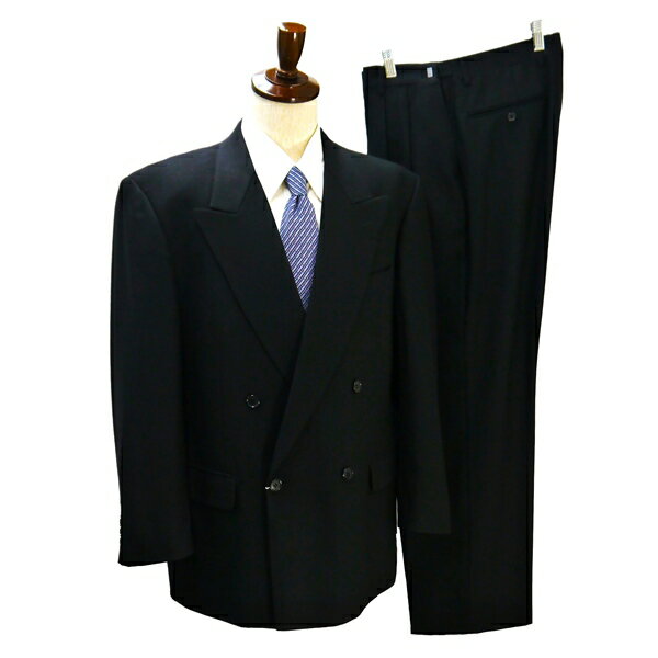 ダーバン Festone 4つボタン ダブルスーツ AB5 M ブラック ツータック アジャスター フォーマル 春秋 合物 F913703-99-164 6NA028 【送..