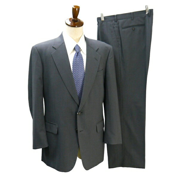 Oxford オックスフォード 2つボタン シングルスーツ 袖口3つボタン AB6 L グレー ストライプ ワンタック 春夏 03-16113 6NA029 【送料無料】【中古】【メンズビジネス】202601