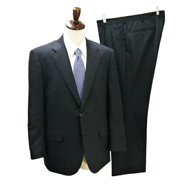 REGAL OEKO-TEX 2つボタン シングルスーツ BE5 L ダークグレー ストライプ ツータック ゆったり 春秋 合物 YRG13102-93 6NC...