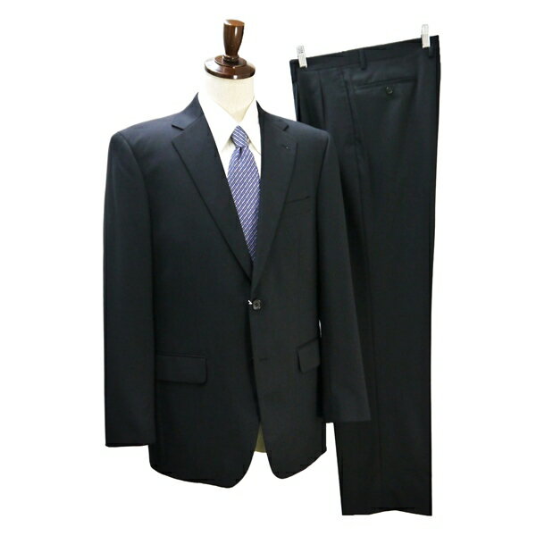 美品 ROCHI INDIVIDUAL 2つボタン シングルスーツ AB7 L ダークネイビー シャドーストライプ ツータック 春秋 合物 4852413 6NC060 【送料無料】【中古】【メンズビジネス】202603