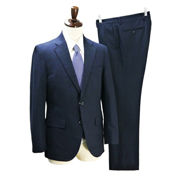 CAFE SOHO TASMANIA BLEND 2つボタン シングルスーツ 袖口4つボタン A6 M ダークネイビー ノータック 春秋冬 875600 6ND014 【送料無料】【中古】【メンズビジネス】202604