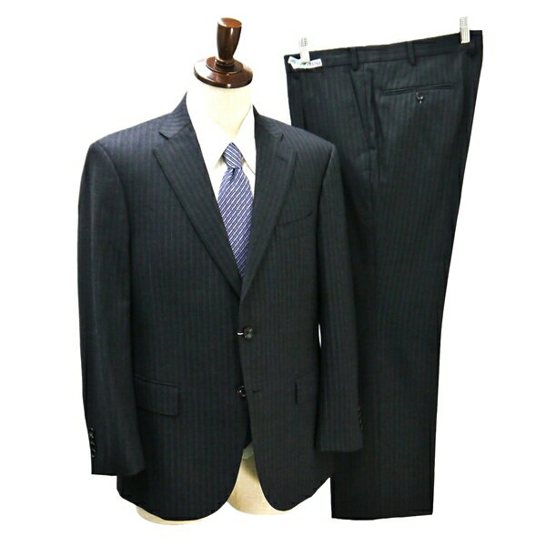 CHRISTIAN ORANI 2つボタン シングルスーツ BE4 L ダークグレー ストライプ ワンタック アジャスター 春秋冬 PCR40262-43 6ND024 【送..
