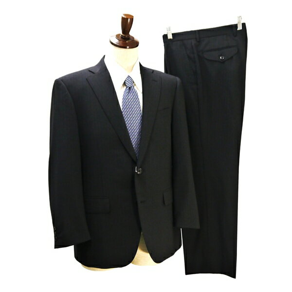 BELLUMORE Royal Wool 2つボタン シングルスーツ AB4 M ダークネイビー シャドーストライプ アジャスター 春夏 G1311216-1 6NF025 202606