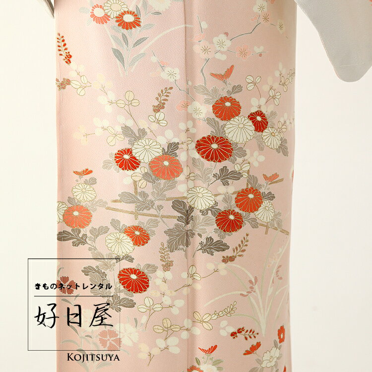 【レンタル】訪問着 フルセット 正絹 適応身長151~166cm h-112