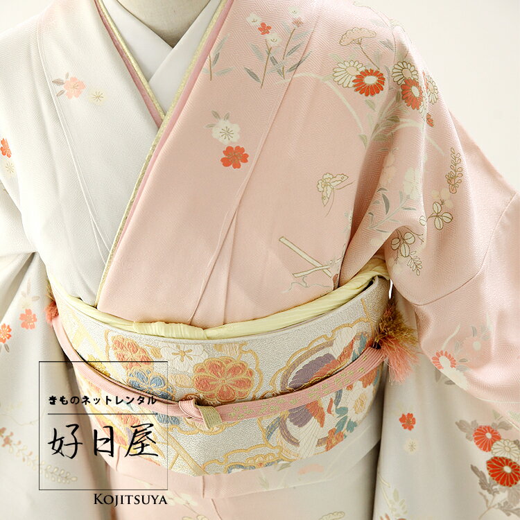 【レンタル】訪問着 フルセット 正絹 適応身長151~166cm h-112