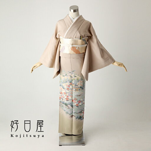 【レンタル】色留袖 フルセット 正絹 適応身長146~161cm 三つ紋 it-024 【レンタル】色留袖 フルセット 正絹 適応身長146~161cm 三つ紋 it-024
