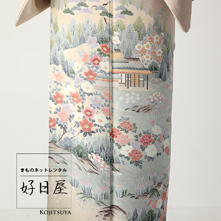 【レンタル】色留袖 フルセット 正絹 適応身長146~161cm 三つ紋 it-024