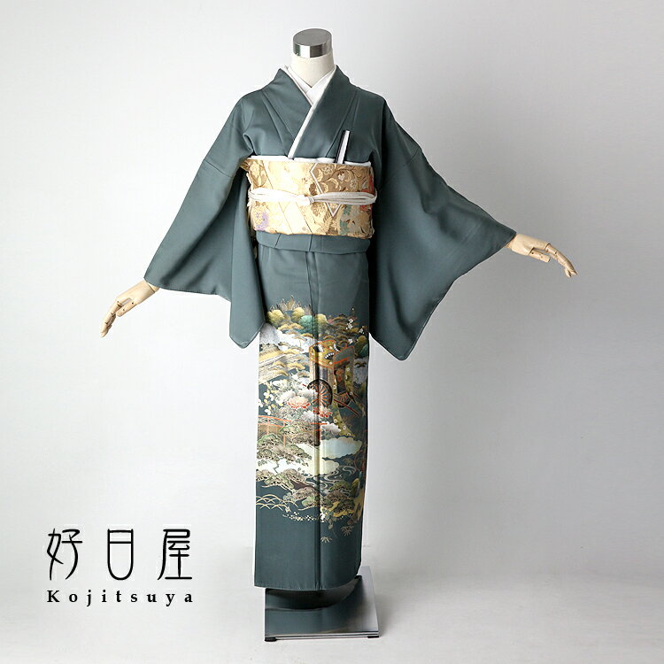 【レンタル】色留袖 フルセット 正絹 適応身長145~160cm 三つ紋 it-030