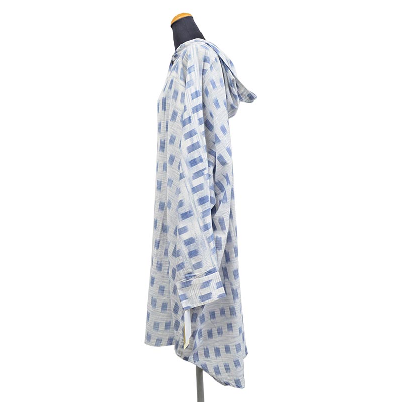 インド製 コットン100% ワンピース 羽織り パーカー サマーウェア　着丈96cm ゆったりサイズ 夏 涼しげ 日除け 軽やか おしゃれ ナチュラル CHANDNI