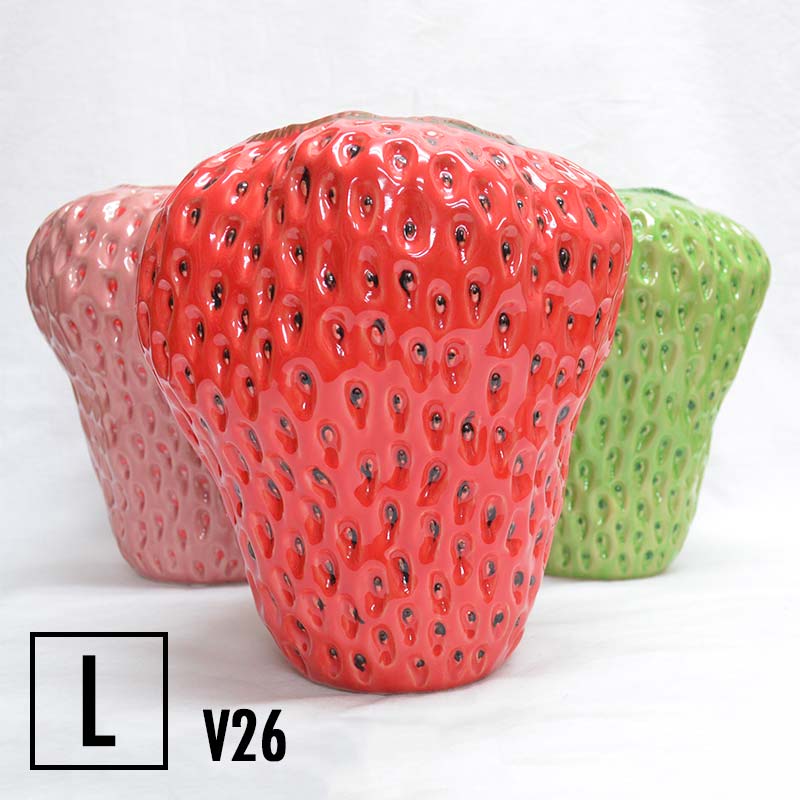 DESPOTS/デスポッツ おしゃれなストロベリー フラワーベース レッド ピンク グリーン/Lサイズ/いちご/花瓶/インテリア/デザイン/大人/コーディネート/オランダ/置物/陶器/独創性/プレゼント