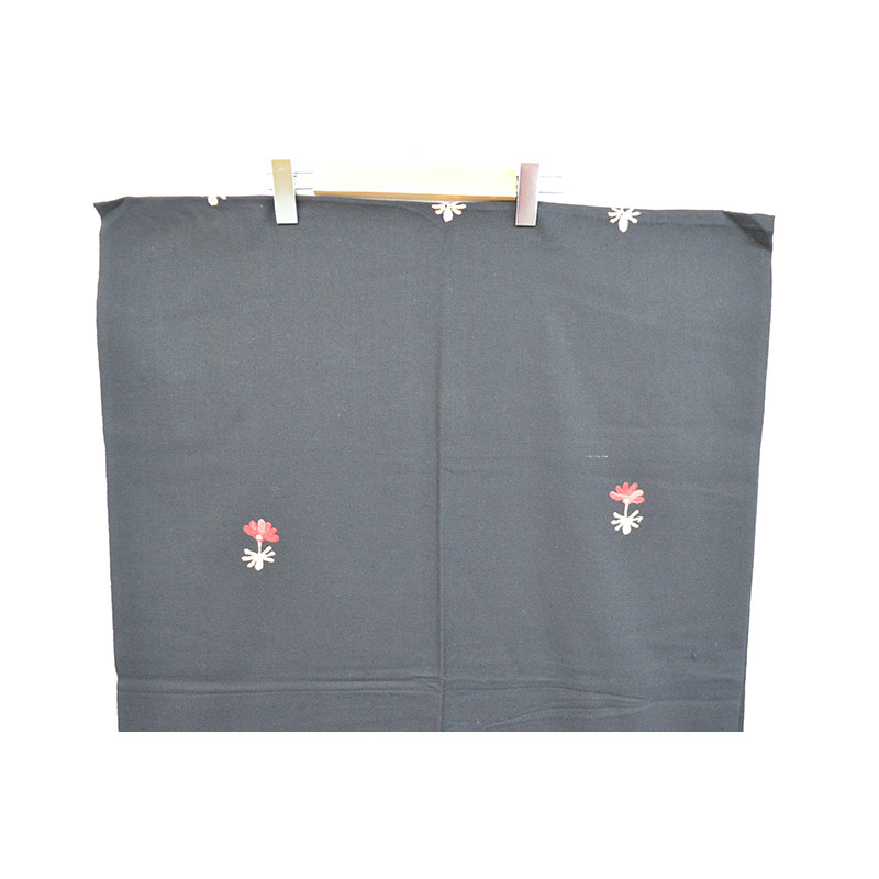 インド製 刺繍 ウール100％ クロス 布 196cm×69cm 黒 ブラック ツイル生地 エスニック ショール アウトレット セール品 6900円→3000円/シート/カバー/写真/撮影/大きい