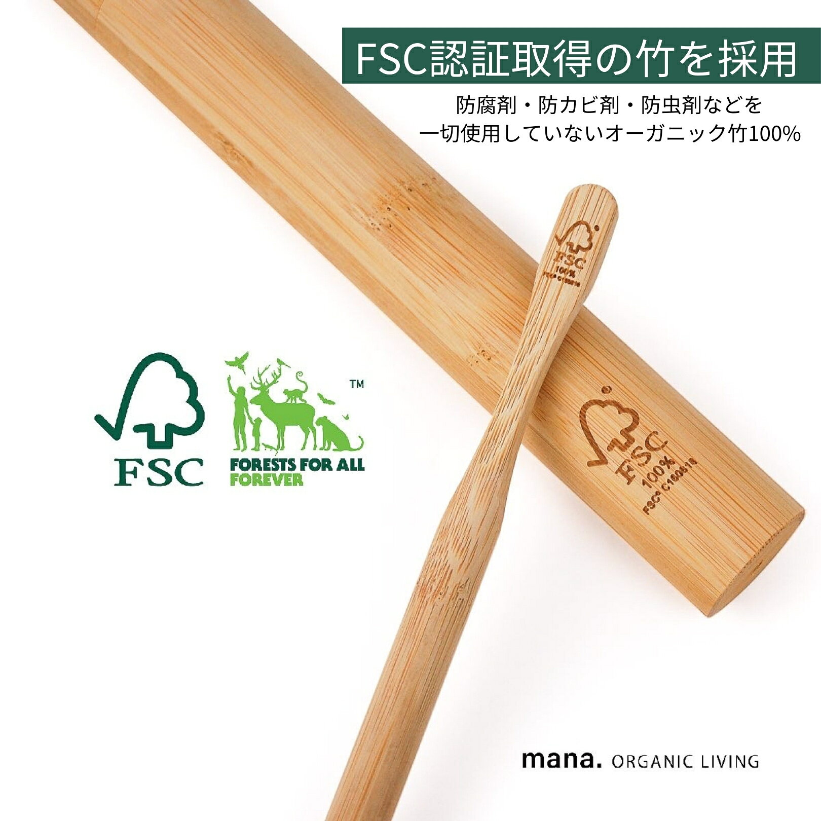 1000円ポッキリ 自然感じる 歯ブラシ ケース 竹 バンブー 自然 天然 素材 オーガニック 持ち運び mana. FSC認証 バンブー おしゃれ かわいい 旅行 オフィス キャンプ 携帯用 エコ ナチュラル サスティナブル 素材にこだわる 送料無料 kumino-brick-10000351 素材にこだわるお店 LIKE IT サンプル画像2