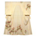 【訳あり】「本染め」 杜若に八つ橋 かきつばた 花模様 絞り柄 ベージュ色系 五泉 老舗 小出謹製 夏物 先練駒絽 「錦泉」 正絹 訪問着