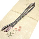 「正絹 夏物 絽」 花模様 ベージュ色系 帯揚げ 平組 帯締め セット(4)