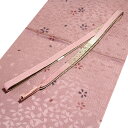 「正絹」 桜柄 地模様 帯揚げ 平組 帯締め セット【メール便OK】(4)