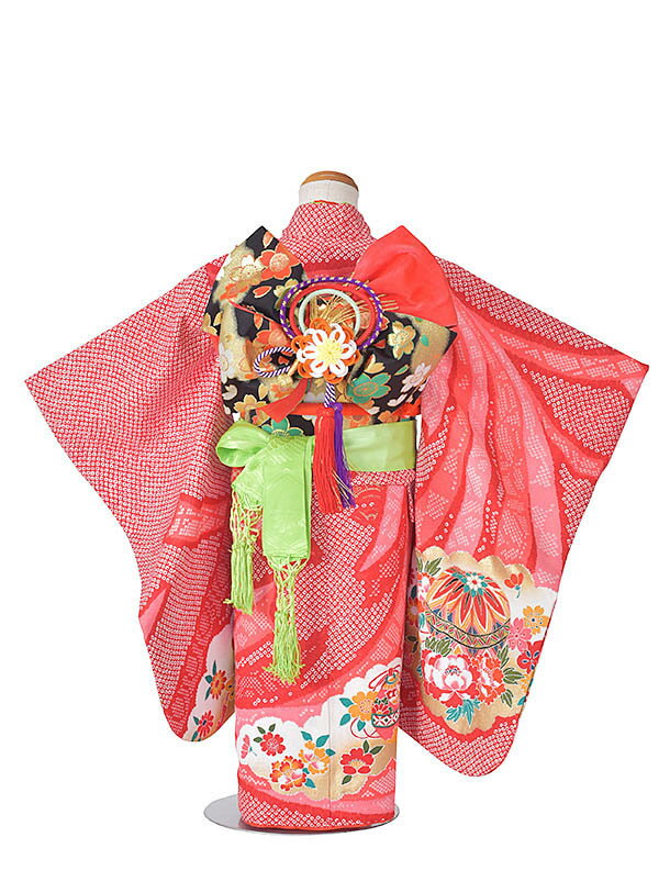 【レンタル】七五三 着物 女の子 レンタル 貸衣装 前撮り 90cm~100cm 3歳着物 帯だし フルセットレンタル 女の子 753レンタル 3歳結び帯 赤かのこ手毬 三歳 結び帯 子供 キッズ 着物 お祝い お正月 新品足袋プレゼント 往復送料無料 753
