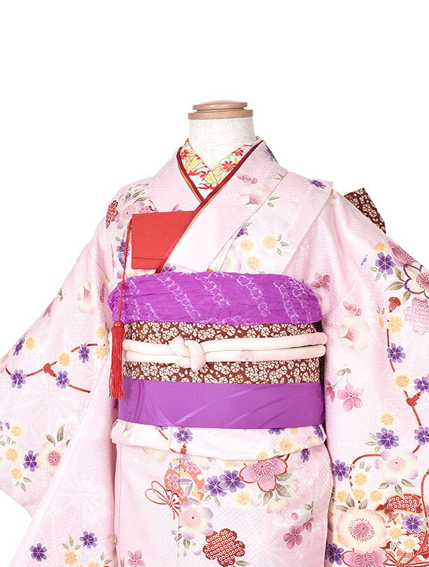 【レンタル】七五三 レンタル 着物 7歳 フルセット 女の子 七歳 753レンタル 7歳女児 115cm~125cm 貸衣装 前撮り 風ピンク花の舞着物 七五三セット ピンク7歳女児 753 和装 記念撮影 お祝い着物 子供着物 7才 お正月 新品足袋プレゼント 往復送料無料