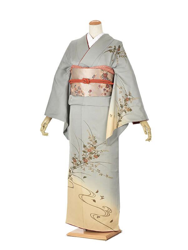 【レンタル】訪問着 レンタル 訪問着 レンタル 着物 母 母着物 フルセットレンタル 七五三 お宮まり お正月 貸衣装 着物レンタル 附下 結婚式 入学式 卒業式  卒園式 式典着物 ママ着物 お茶会 着物セット 往復送料無料 新品足袋プレゼント 150cm~160cm 正絹 グレーぼかし