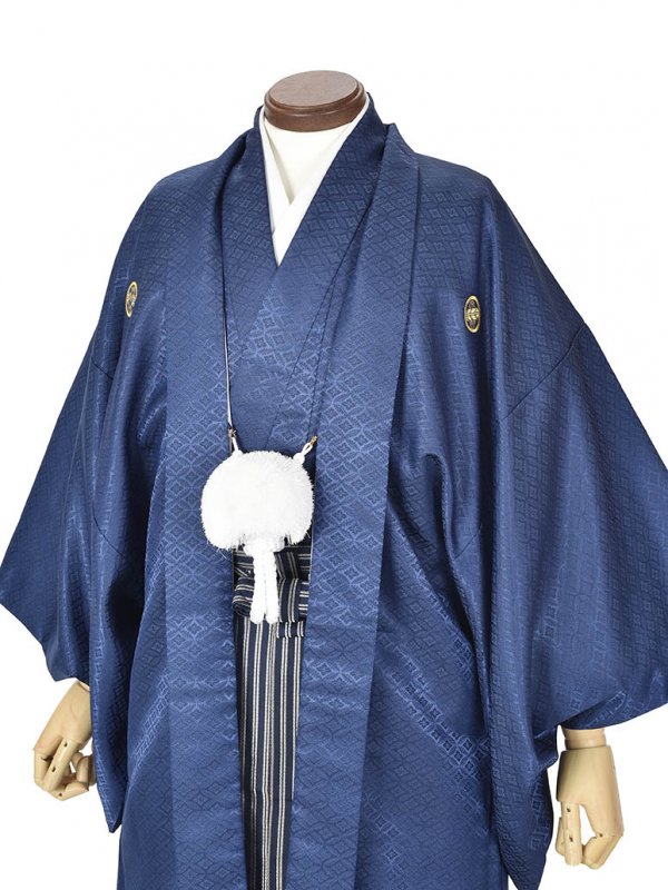 【レンタル】 男性袴 紋付袴 紺紋付袴　成人式紋付 卒業式袴 結婚式紋付 袴レンタル 卒業式レンタル 男性袴 送料無料 フルセット 紋服 160cm~165cm