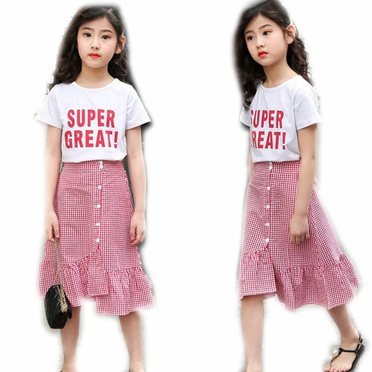 韓国子供服 女の子 入学式 発表会 夏装2点セット Tシャツ スカート セットアップ 半袖 トップス キッズ 子供服 女の子 春夏 海 旅行