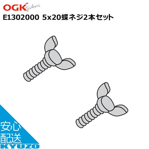 OGK技研 E1302000 5x20 蝶ネジ2本セット 補修 交換用 FBCシリーズ 送料無料 自転車の九蔵