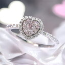 ピンクダイヤモンド 0.048ct Fancy Light Pink , SI1 ハート ピンクダイヤモンド 2重取巻き プラチナリング (R100290) レディースジュエリー 指輪 アーガイルピンクダイヤモンド