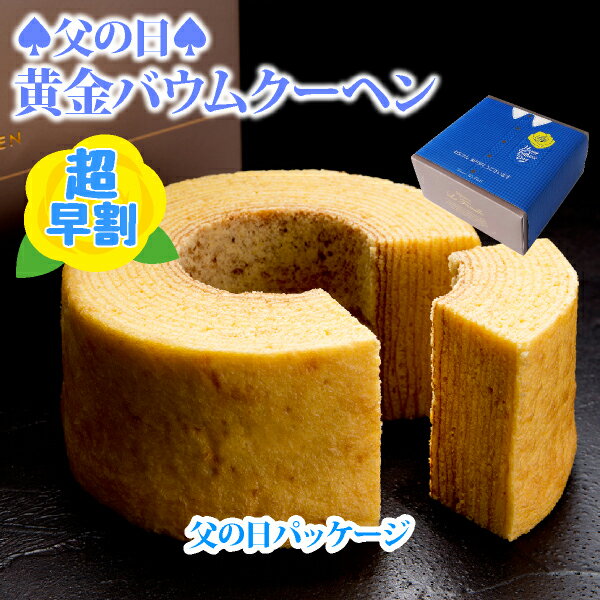 乐天商城 - 【超早割】 父の日 2026 父の日ギフト 人気 予約 プレゼント ギフト 黄金 バウムクーヘン Mサイズ（おのし・包装不可） 送料込み プレゼント バームクーヘン