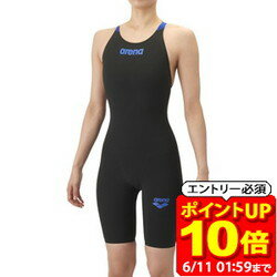 【ポイント10倍！要エントリー6/11 01：59まで】ARENA アリーナ レーシングワンピーススパッツ オープンバック ハーフレッグ 水泳 水着ガールズ競泳用 公認 AS6SRC10G-BKBL