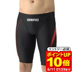 Rakuten - 【ポイント10倍！要エントリー6/11 01：59まで】ARENA アリーナ レーシングスパッツ ハーフレッグ 水泳 水着 メンズ 競泳用 公認 AS6SRC58M-BKRD