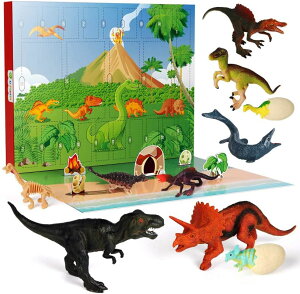 D-FantiXアドベントカレンダー（恐竜）4種の大きさ 24種類の恐竜フィギュア♪トリケラトプス、ブラキオサウルス、アンキロサウルス、ティラノサウルスレックス、ステゴサウルスなど フィギュア イベント 人形 ごっこ遊び 誕生日 クリスマス かっこいい 男の子 女の子