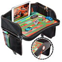 Coolmumキッズトラベルトレイ(デニムブラック・スマイル)レーシング場柄 ミニカーの道路 教育 ベビーカー、チャイルドシートなど カーシートトレイ お絵描き...