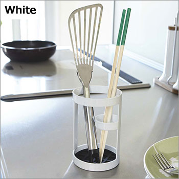 【期間限定15%OFF】ツールスタンド タワー 山崎実業 [ホワイト ブラック]Towerシリーズ(収納 調理器具 お玉 菜箸 コンパクト オシャレ シンプル 頑丈 スチール製 台所) lakurashi-10003237 La・暮らし サンプル画像2
