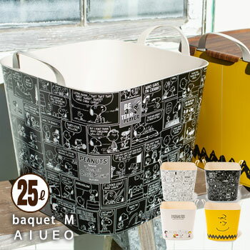 収納バケツ スタックストー stacksto バケット baquet Mサイズ 容量25L PEANUTS ピーナッツ デザイン SNOOPY スヌーピー チャーリーブラウン 収納上手 片づけ 四角 防水 バスケット