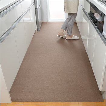サンコー 薄くてズレない！吸着キッチンマット縦90×横270cm[グリーンKH-88・ベージュKH-89・ブラウンKH-（2枚目）