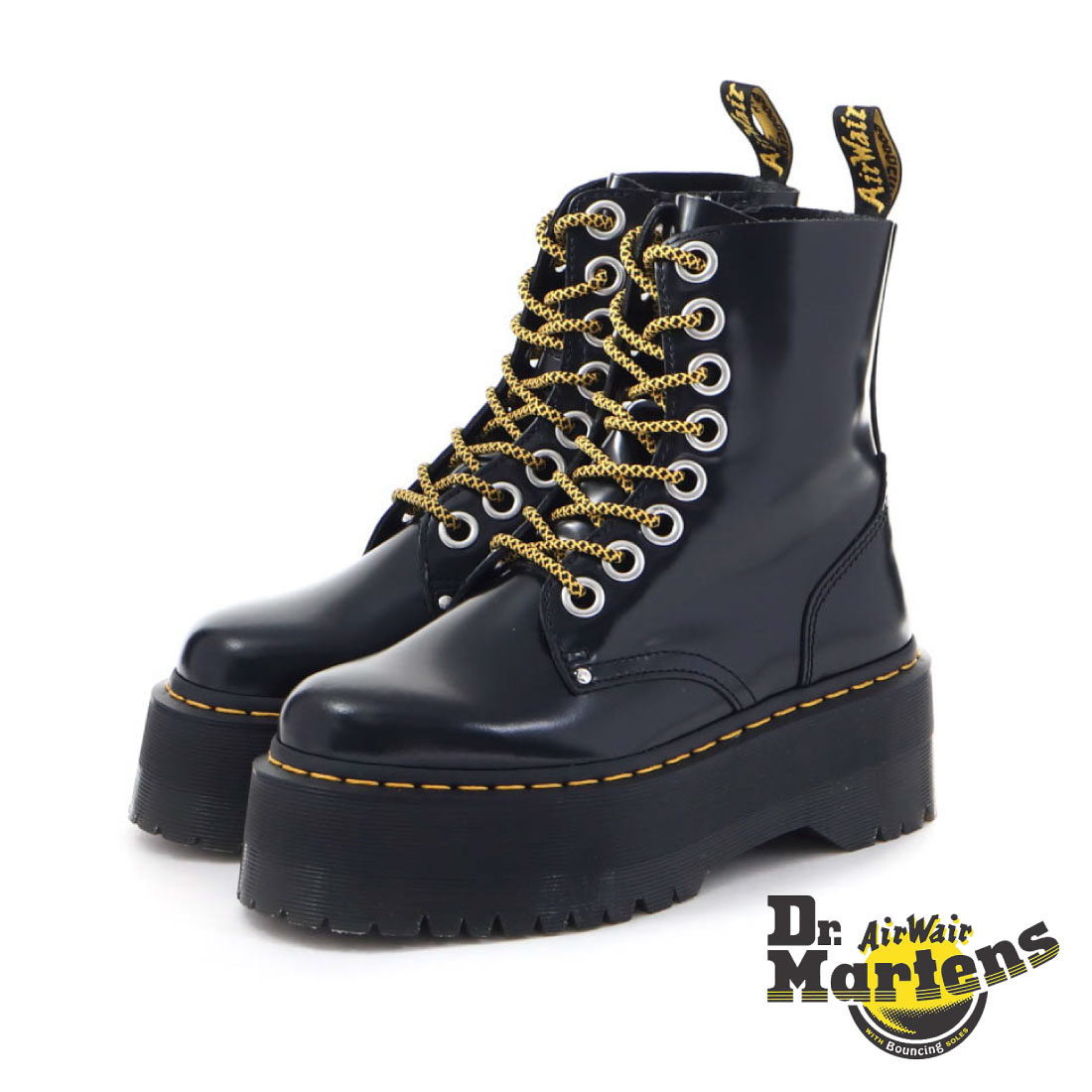 ドクターマーチン Dr.Martens レディース ブーツ ジェイドン JADON MAX 8ホール ブーツ 25566001 ブッテロ かっこいい レースアップ ショートブーツ 本革 レザー QUAD MAX クアッドマックス 厚底