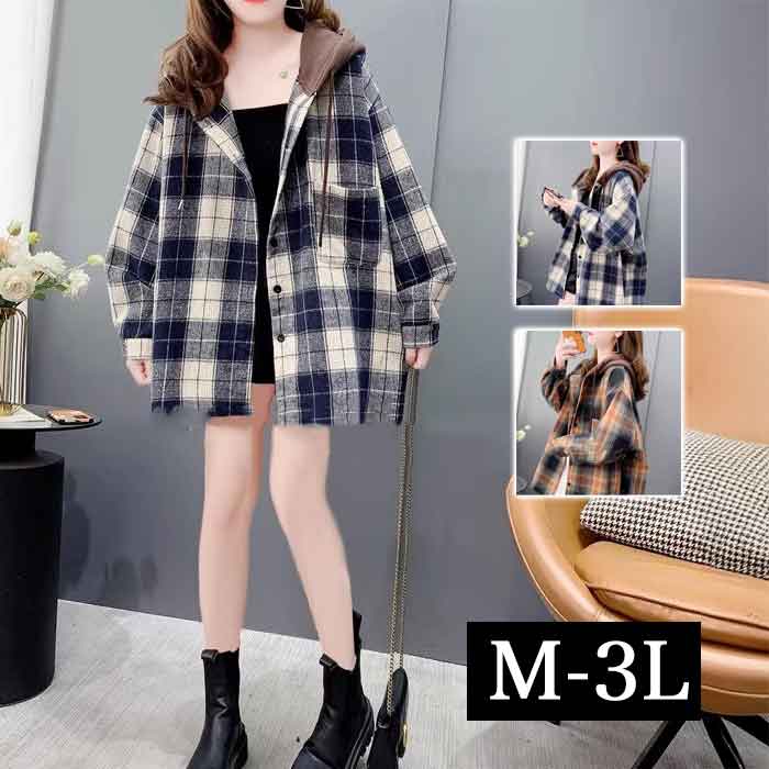 パーカー フーディ チェックシャツ ブルゾン 大きいサイズレディース ジャケット レディース JK 長袖 秋物 春物 秋冬物 秋冬 春夏 アウター カジュアル ジャケット 可愛い 羽織 プチプラ 安い おしゃれ