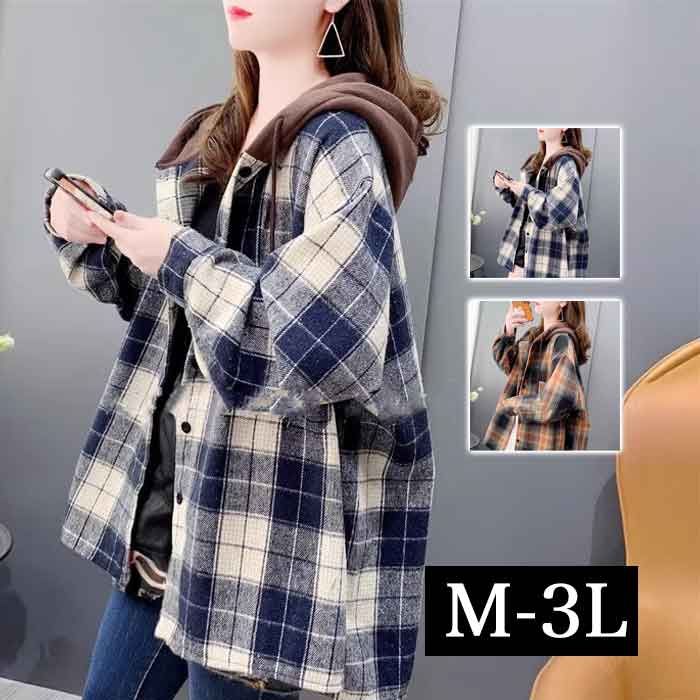 パーカー フーディ チェックシャツ ブルゾン 大きいサイズレディース ジャケット レディース JK 長袖 秋物 春物 秋冬物 秋冬 春夏 アウター カジュアル ジャケット 可愛い 羽織 プチプラ 安い おしゃれ