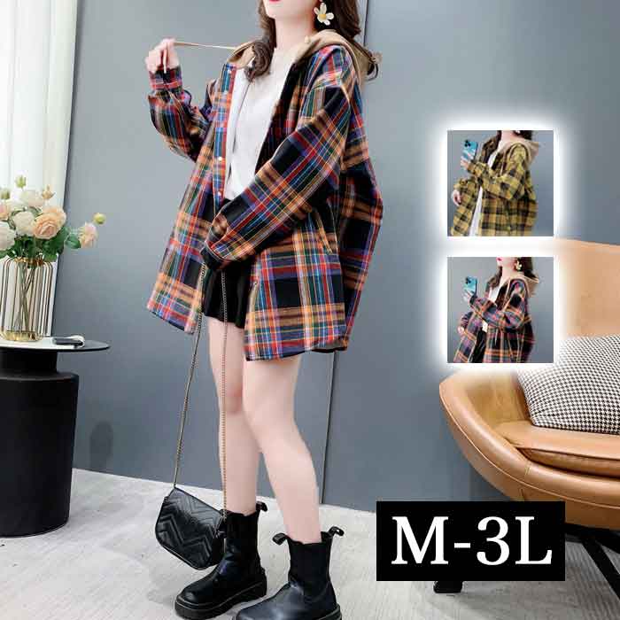 パーカー フーディ チェックシャツ ブルゾン 大きいサイズレディース ジャケット レディース JK 長袖 秋物 春物 秋冬物 秋冬 春夏 アウター カジュアル ジャケット 可愛い 羽織 プチプラ 安い おしゃれ