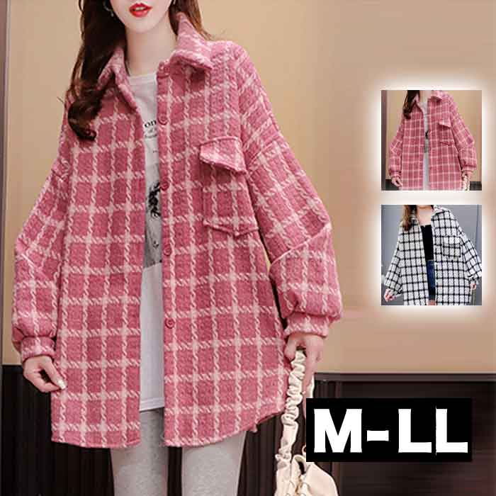 チェックシャツ ブルゾン 大きいサイズレディース ジャケット レディース JK 長袖 秋物 春物 秋冬物 秋冬 春夏 アウター カジュアル ジャケット 可愛い 羽織 プチプラ 安い おしゃれ