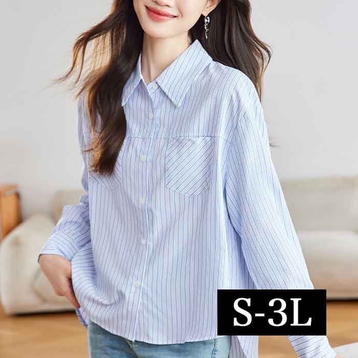 ■発送のタイミング 大きいサイズのお洋服 LaLa♪Wish* lalawish ララウィッシュ 楽天 店は レディースファッション 通販 店 大きいサイズの専門店です。 ［取扱いサイズ 対象］フリーサイズ Mサイズ Lサイズ LLサイズ 2Lサイズ 3Lサイズ 4Lサイズ 5Lサイズ M L LL 2L 3L 4L 5L XL XXL XXXL XXXXL 9号 11号 13号 15号 17号 19号 お手軽な マタニティウエア としても。 ［年代］10代 20代 30代 40代 50代 60代 70代以上。ティーンズ 学生 中学生 高校生 女子高生 女子大生 OL アラサー アラフォー アラフィフ アラカン アラ還 ミセス 世代に人気です。 ［シーン用途］ 旅行 ルームウエア 部屋着 パジャマ 休日 普段着 普段使い 街着 ワンマイル コンビニ 買い物 ご近所 コーデ おうち時間 テレワーク 通勤 通学 オフィス 職場 事務服 仕事着 フォーマル 2次会 宴会 飲み会 女子会 ママ会 ランチ 外出着 お出かけ お呼ばれ 同窓会 合コン 食事会 お見合い デート 参観日 ドライブ リゾート 海外旅行 国内旅行 ライブ コンサート 母の日 などのお洋服も。 ［ファッションテイスト］ 大人可愛い 上品 優しい 素敵 可愛い かわいい かっこいい カジュアル ゆるかわ ナチュラル シンプル 個性的 他にない 派手 華やか シック 地味 ラフ ルーズ 楽ちん 楽チン リラックス モテコーデ セクシー sexy クール 綺麗系 きれいめ 制服 女装 コスプレ 韓国ファッション エレガント オフィス ビジネス ガーリー クラシカル コンサバ セレカジ フェミニン モード レトロ ノーブランド 定番 売れ筋 トレンド 人気 流行 おしゃれ お洒落 ［検索ワード］大きいサイズレディース 大きいサイズ レディース ぽっちゃり ふくよか ゆったり ぽちゃかわ ラージサイズ ビッグサイズ オーバーサイズ トールサイズ 高身長 クイーンサイズ 着痩せ(着やせ) 体型カバー効果 (体型の悩み改善) ダイエット 細見え コーディネートしやすい スタイリング スタイル 合わせやすい 女性服 女性用 女性物 婦人物 婦人服 婦人用 男女共用 ユニセックス ジェンダーレス ジェンダレス アパレル 服装 服 洋服 ファッション 高見え リーズナブル 安い プチプラ 価格でお届け。マタニティ マタニティー またにてぃ マタニティウエア 授乳服 妊婦服 としても。 母 母親 プレママ マタママ 産前 産後 にも。インスタ映え Instagram zoom映え ズーム映え リモート映え アイテム 時々、福袋 もご用意。自分用 自分へのご褒美 ごほうび ロングシーズン長袖ストライプロングシャツ S:バスト114 着丈65 M:バスト118 着丈66 L:バスト122 着丈67 LL:バスト126 着丈68 3L:バスト130 着丈69 サイズ・素材・カラー表記につきましては、メーカー・取引業者の情報に基づいて記載。（個体差・誤差は予めご了承ください。）