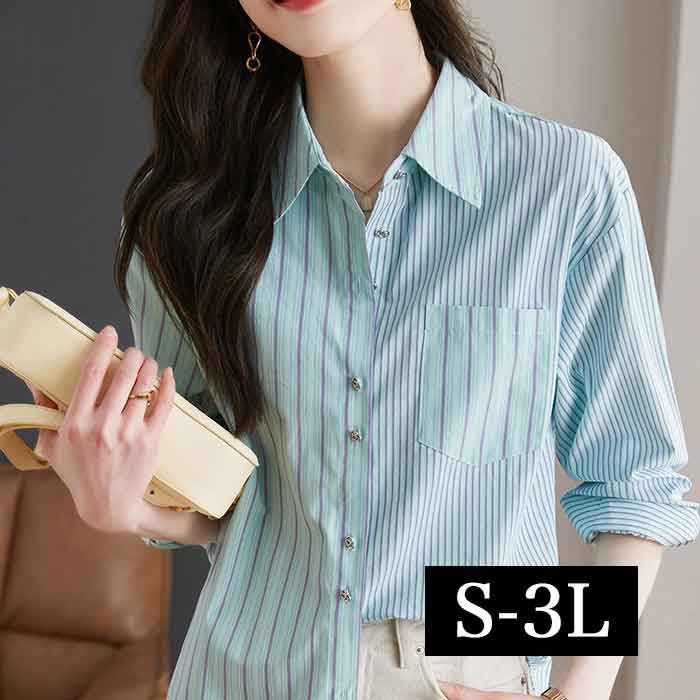 ■発送のタイミング 大きいサイズのお洋服 LaLa♪Wish* lalawish ララウィッシュ 楽天 店は レディースファッション 通販 店 大きいサイズの専門店です。 ［取扱いサイズ 対象］フリーサイズ Mサイズ Lサイズ LLサイズ 2Lサイズ 3Lサイズ 4Lサイズ 5Lサイズ M L LL 2L 3L 4L 5L XL XXL XXXL XXXXL 9号 11号 13号 15号 17号 19号 お手軽な マタニティウエア としても。 ［年代］10代 20代 30代 40代 50代 60代 70代以上。ティーンズ 学生 中学生 高校生 女子高生 女子大生 OL アラサー アラフォー アラフィフ アラカン アラ還 ミセス 世代に人気です。 ［シーン用途］ 旅行 ルームウエア 部屋着 パジャマ 休日 普段着 普段使い 街着 ワンマイル コンビニ 買い物 ご近所 コーデ おうち時間 テレワーク 通勤 通学 オフィス 職場 事務服 仕事着 フォーマル 2次会 宴会 飲み会 女子会 ママ会 ランチ 外出着 お出かけ お呼ばれ 同窓会 合コン 食事会 お見合い デート 参観日 ドライブ リゾート 海外旅行 国内旅行 ライブ コンサート 母の日 などのお洋服も。 ［ファッションテイスト］ 大人可愛い 上品 優しい 素敵 可愛い かわいい かっこいい カジュアル ゆるかわ ナチュラル シンプル 個性的 他にない 派手 華やか シック 地味 ラフ ルーズ 楽ちん 楽チン リラックス モテコーデ セクシー sexy クール 綺麗系 きれいめ 制服 女装 コスプレ 韓国ファッション エレガント オフィス ビジネス ガーリー クラシカル コンサバ セレカジ フェミニン モード レトロ ノーブランド 定番 売れ筋 トレンド 人気 流行 おしゃれ お洒落 ［検索ワード］大きいサイズレディース 大きいサイズ レディース ぽっちゃり ふくよか ゆったり ぽちゃかわ ラージサイズ ビッグサイズ オーバーサイズ トールサイズ 高身長 クイーンサイズ 着痩せ(着やせ) 体型カバー効果 (体型の悩み改善) ダイエット 細見え コーディネートしやすい スタイリング スタイル 合わせやすい 女性服 女性用 女性物 婦人物 婦人服 婦人用 男女共用 ユニセックス ジェンダーレス ジェンダレス アパレル 服装 服 洋服 ファッション 高見え リーズナブル 安い プチプラ 価格でお届け。マタニティ マタニティー またにてぃ マタニティウエア 授乳服 妊婦服 としても。 母 母親 プレママ マタママ 産前 産後 にも。インスタ映え Instagram zoom映え ズーム映え リモート映え アイテム 時々、福袋 もご用意。自分用 自分へのご褒美 ごほうび ロングシーズン長袖ストライプロングシャツ S:バスト102 着丈62 肩幅48 袖丈52 M:バスト106 着丈63 肩幅49 袖丈53 L:バスト110 着丈64 肩幅50 袖丈54 LL:バスト114 着丈65 肩幅51 袖丈55 3L:バスト118 着丈66 肩幅52 袖丈56 サイズ・素材・カラー表記につきましては、メーカー・取引業者の情報に基づいて記載。（個体差・誤差は予めご了承ください。）