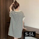 S〜5L 大きいサイズ レディース ミニワンピース 半袖 大人可愛い 首つまり ネック 狭い ボーダー Aライン サマー 夏 夏物 夏服 夏用 涼しい 春夏 黒 白 袖フリル チュニックワンピース チュニック トップス lpp zz