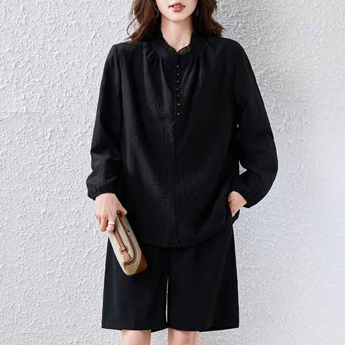 ＼クーポン利用で10％OFF／ フリルカラー ロングシャツ ロングブラウス シャツチュニック オーバーブラウス 大きいサイズ レディース トップス ロングシャツ チュニック 長袖 ロング丈 大人可愛い 黒 きれいめ セレモニー オフィス フォーマル 入学式 卒業式 cpp
