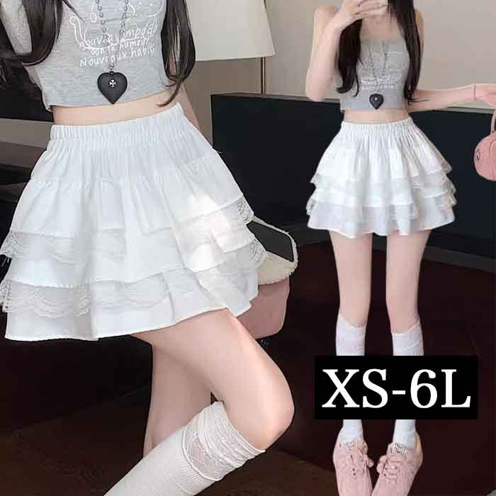 XS～6L ティアード ミニスカート ゴム ウエストゴム スカート 大きいサイズ ミニスカート 膝上 膝丈 無地 ミニ マイクロミニスカート 超ミニ セクシー 大人 大人可愛い ゴスロリ ロリータ 夏 春夏 白
