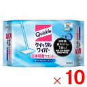 【6月5日限定!最大100%ポイントバック】花王 クイックルワイパー 立体吸着ウエットシート香り残らない 32枚入 ×10個 ケース販売