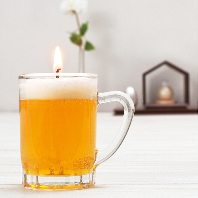 ミニジョッキ キャンドル 生ビール 故人の好物 シリーズ カメヤマローソク 本物そ...