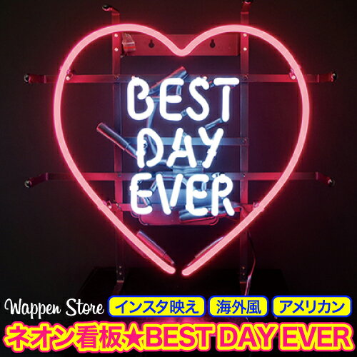 ネオン 看板 ネオン管 ネオンサイン 送料無料　雑貨 かわいい 可愛い オシャレ インテリア BEST DAY EVER インスタ インスタ映え 海外看板 アメリカン雑貨 アメリカ雑貨 ショップ インテリア SSS