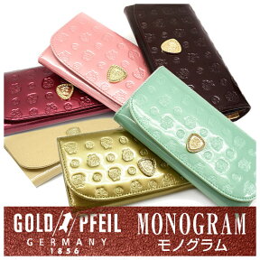 プレリー財布 GOLD PFEIL 「ゴールドファイル」 モノグラム レザー メタリック加工 長財布 牛革 本革 ウォレット GP36015